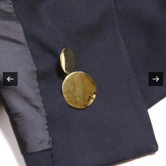 Louis Feraud Womens Double-Breasted Wool Coat Midnight Blue Size 12 - Picture 8 of 10